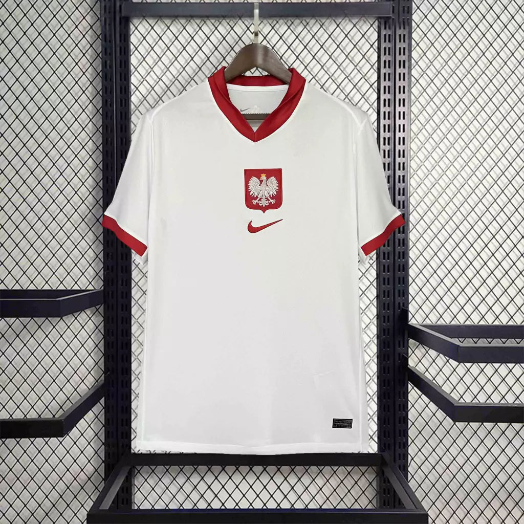 Camisa Polônia Home Eurocopa 24/25 - Torcedor Nike Masculino - Branco e Vermelho