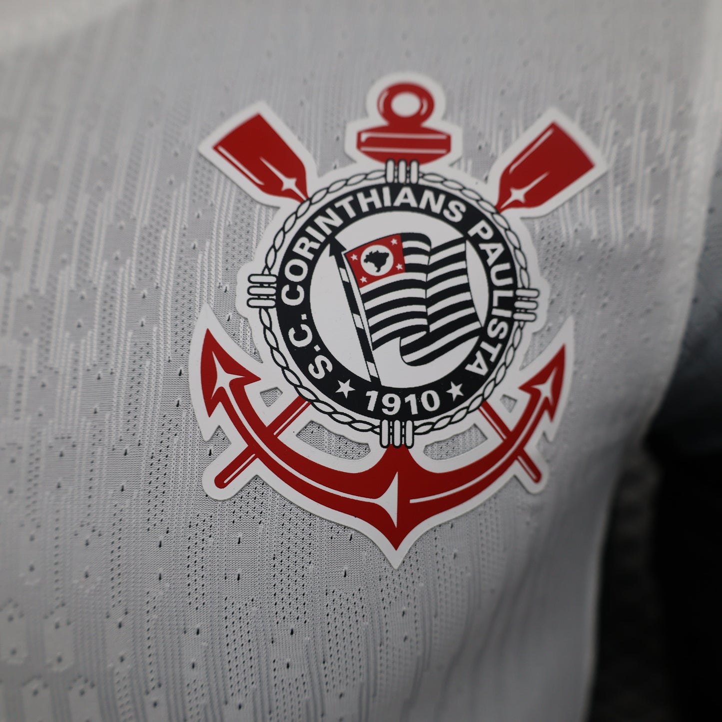Camisa Timão Home 2024/25 C/ Patrocínio Versão Jogador Nike Masculino - Branco e Preto