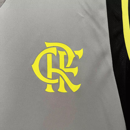 Camisa Flamengo Treino Regata 24/25 Torcedor Adidas Masculino - Cinza e Amarelo