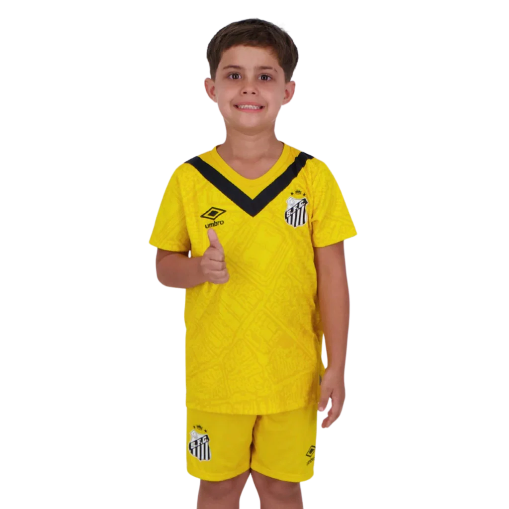 Conjunto Infantil Peixão Third 2024/25 - Torcedor Umbro - Amarelo
