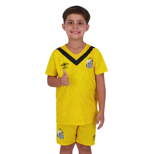 Conjunto Infantil Peixão Third 2024/25 - Torcedor Umbro - Amarelo