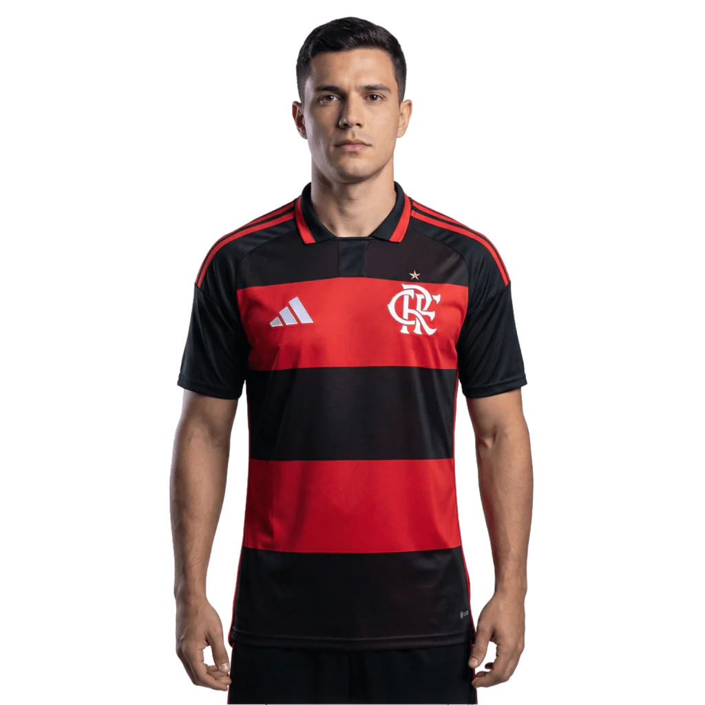 Camisa Flamengo Home 2026/27 - Adidas Torcedor Masculino - Vermelho e Preto