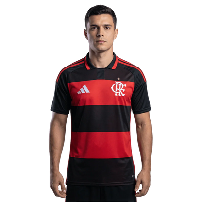 Camisa Flamengo Home 2026/27 - Adidas Torcedor Masculino - Vermelho e Preto