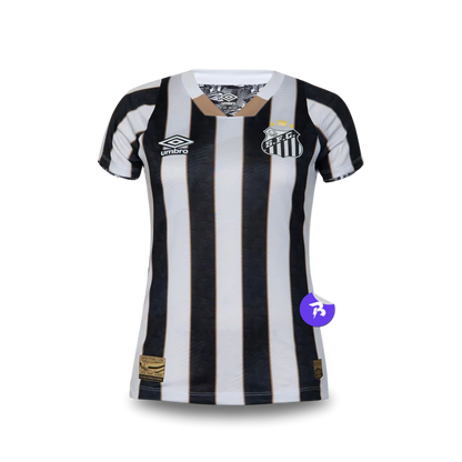 Camisa Peixão Away 2024/25 - Torcedor Umbro Feminina - Preto e Branco