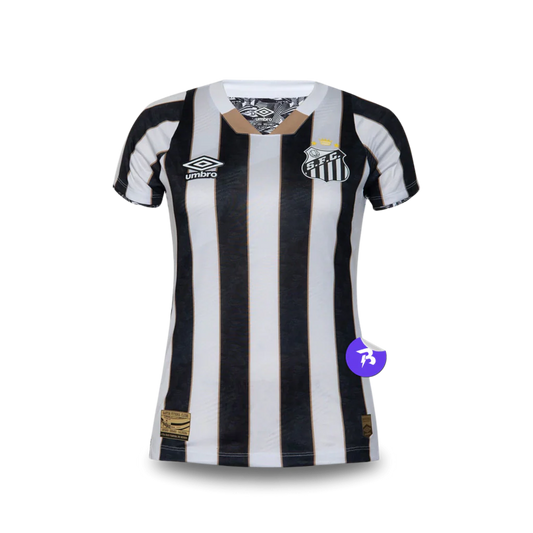Camisa Peixão Away 2024/25 - Torcedor Umbro Feminina - Preto e Branco