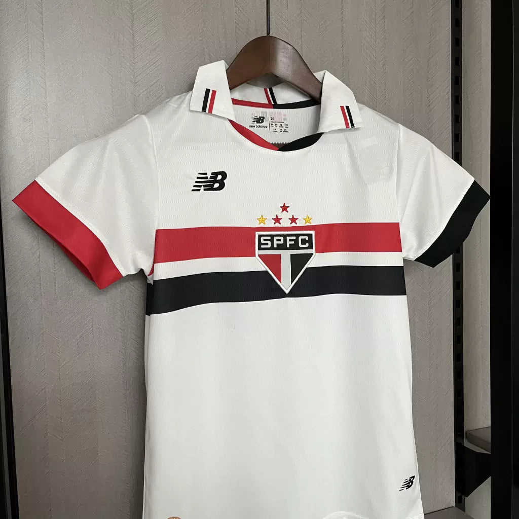 Conjunto Infantil São Paulo Home 2024 - Torcedor New Balance - Branco
