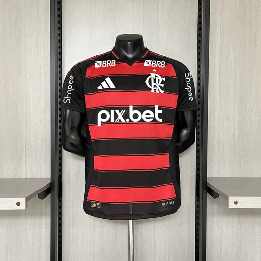 Camisa Flamengo Home Patrocinadores 2025/26 - Versão Jogador Adidas Masculino - Vermelho