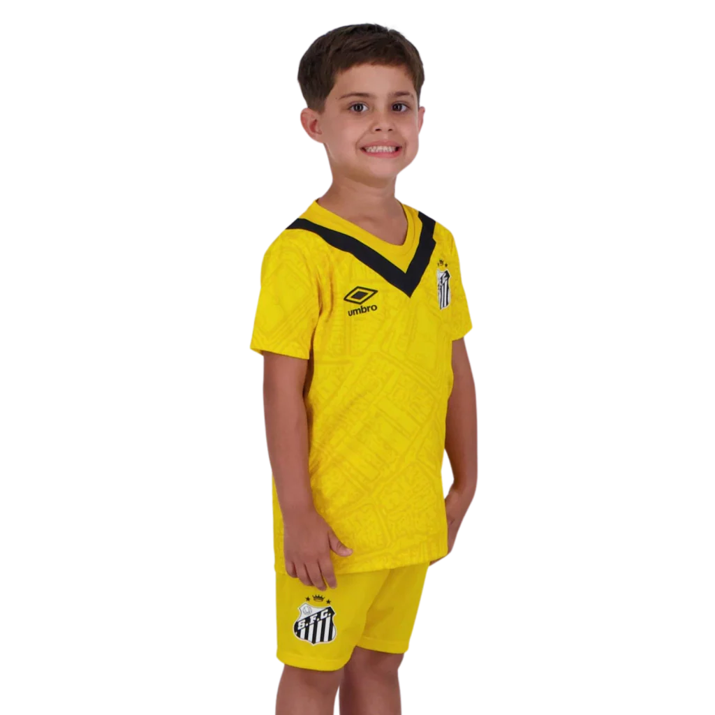 Conjunto Infantil Peixão Third 2024/25 - Torcedor Umbro - Amarelo