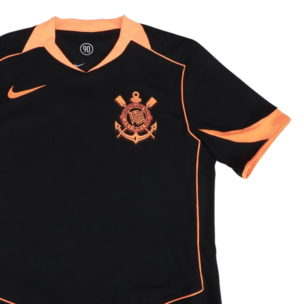 Camisa Timão Third 2025/26 Versão Jogador Nike Masculino - Preto e Laranja
