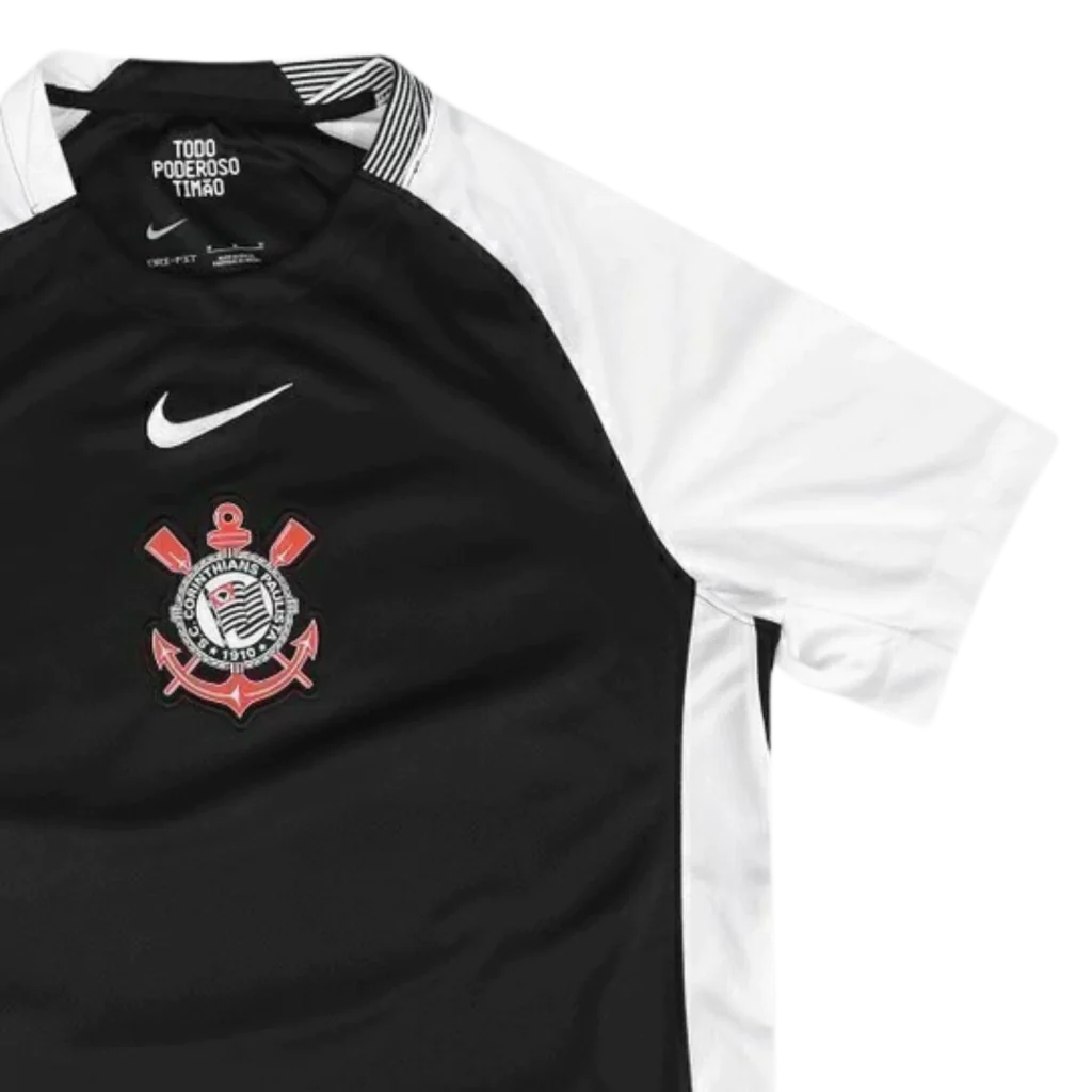Camisa Timão Away 2025/26 - Torcedor Nike Masculino - Preto e Branco