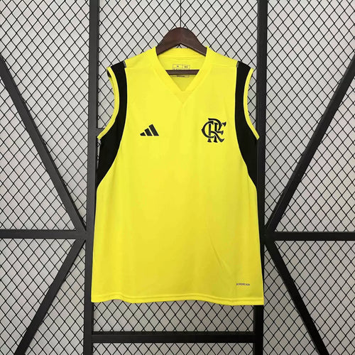 Camisa Flamengo Treino Regata 24/25 Torcedor Adidas Masculino - Amarelo e Preto