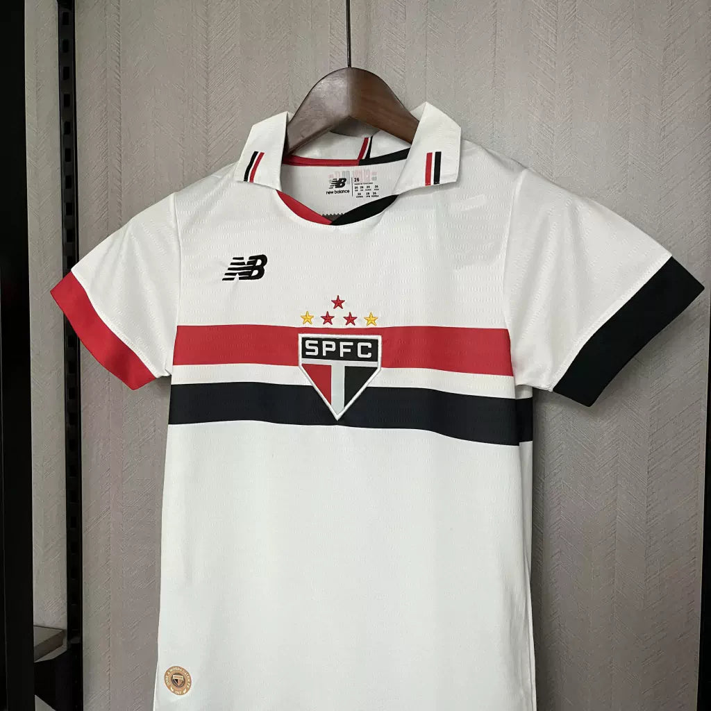 Conjunto Infantil São Paulo Home 2024 - Torcedor New Balance - Branco