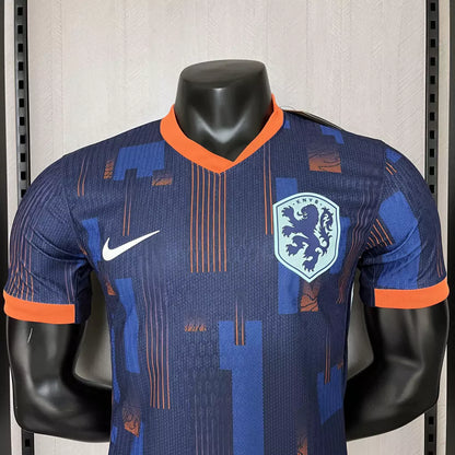 Camisa Holanda Away 24/25 - Jogador Nike Masculino - Azul e Laranja