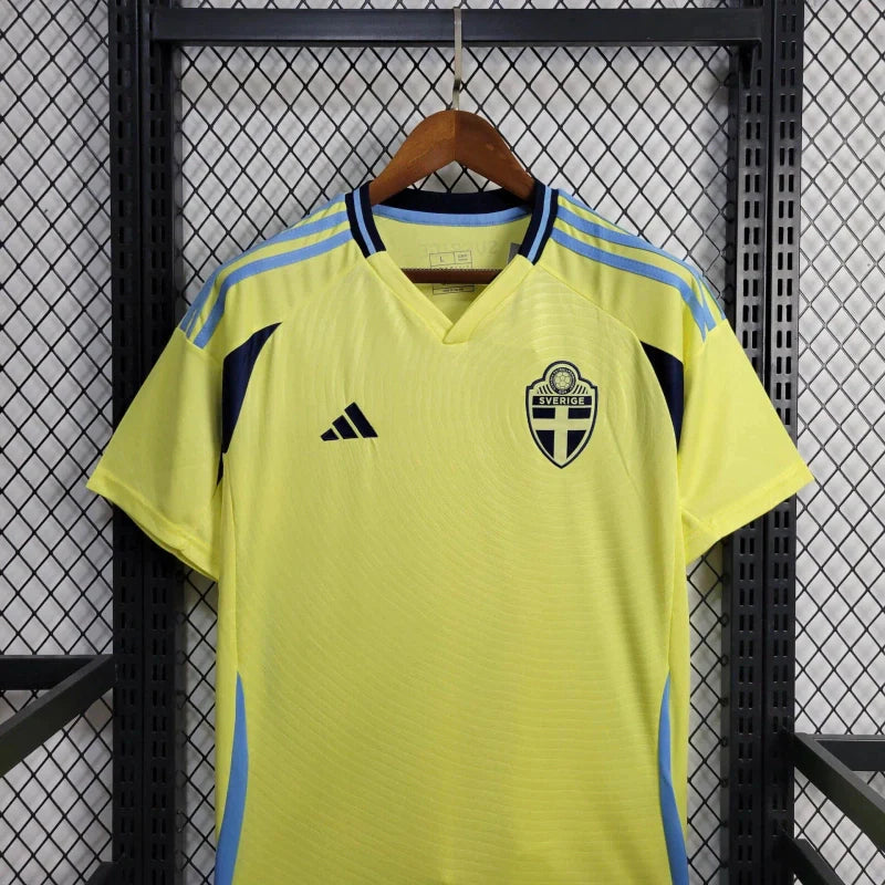 Camisa Suécia Home Eurocopa 24/25 - Torcedor Adidas Masculino - Amarelo
