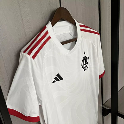 Camisa Flamengo Away 2024 Torcedor Adidas Masculino - Branco e Vermelho