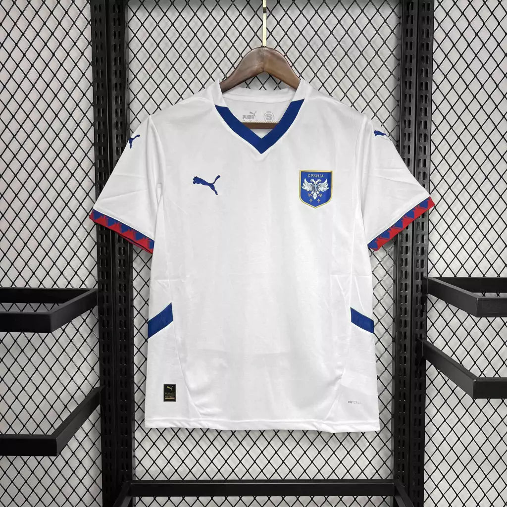 Camisa Sérvia Away Eurocopa 24/25 - Torcedor Puma Masculino - Branco