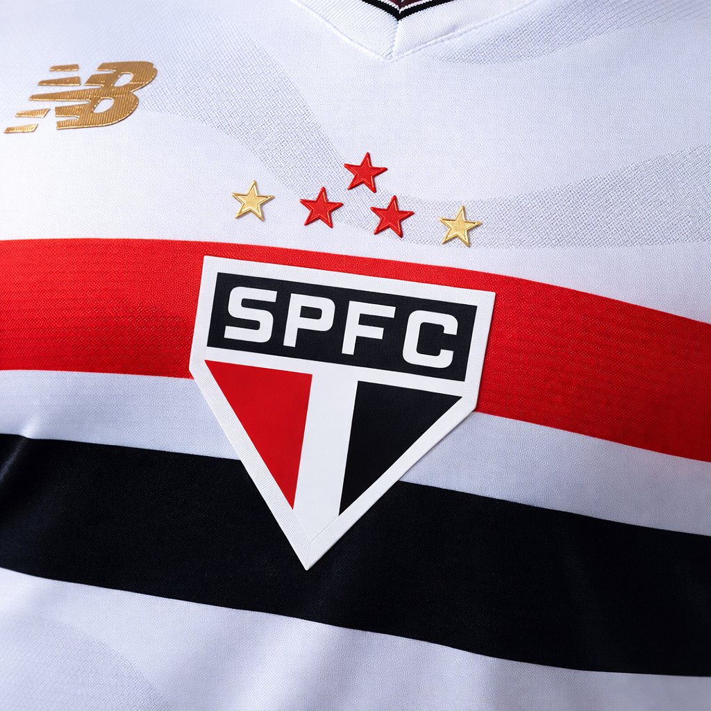 Camisa São Paulo Home 2025/26 - Jogador New Balance Masculina - Branco