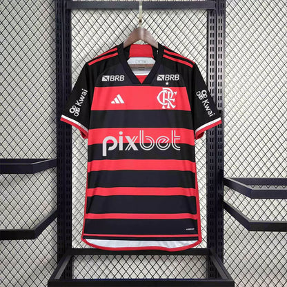 Camisa Flamengo C/ Patrocínios Home 2024 Torcedor Adidas Masculino - Vermelho