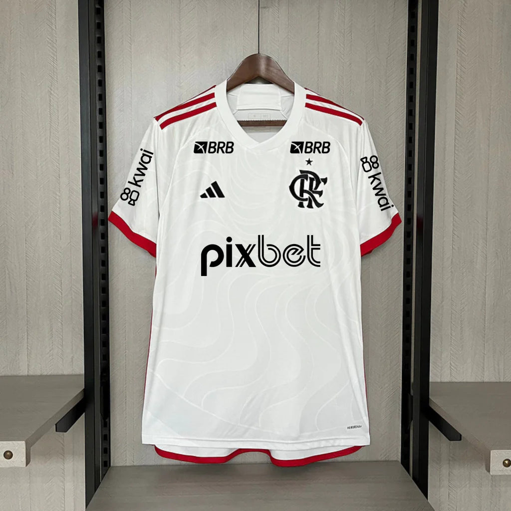 Camisa Flamengo C/ Patrocínios Away 2024/25 Torcedor Adidas Masculino - Branco