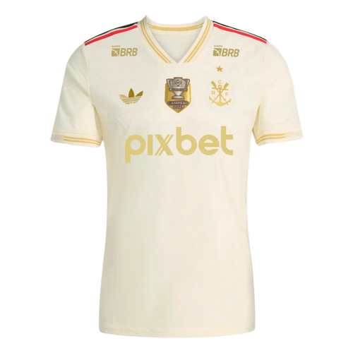 Camisa Flamengo Third C/ Patrocínios 2025/26 Versão Jogador Adidas Masculino - Bege