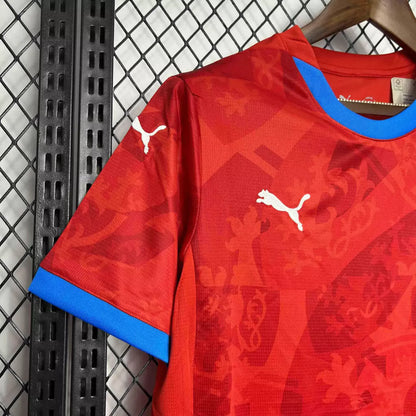 Camisa República Tcheca Home Eurocopa 24/25 - Torcedor Puma Masculino - Vermelho