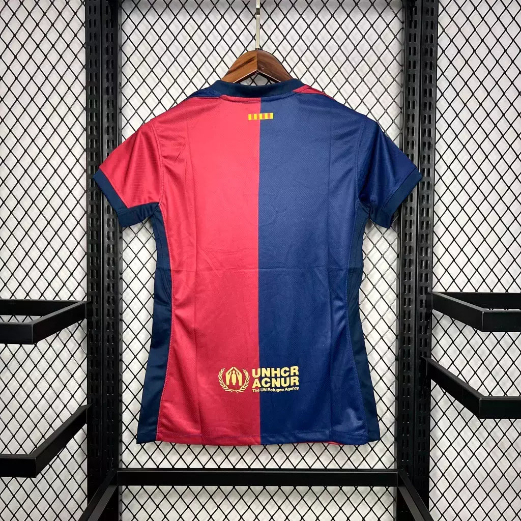 Camisa Barcelona Home x Travis Scott 24/25 - Torcedor Feminina - Azul/Vermelho