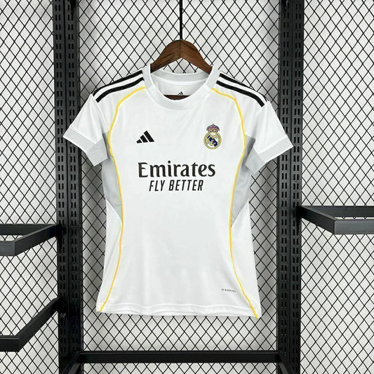 Camisa Real Madrid Home 25/26 - Torcedor Adidas Feminina - Branco-
