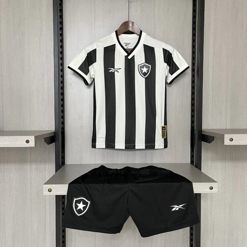 Conjunto Infantil Botafogo Home 24/25 Reebok - Preto e Branco
