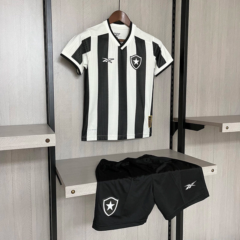 Conjunto Infantil Botafogo Home 24/25 Reebok - Preto e Branco