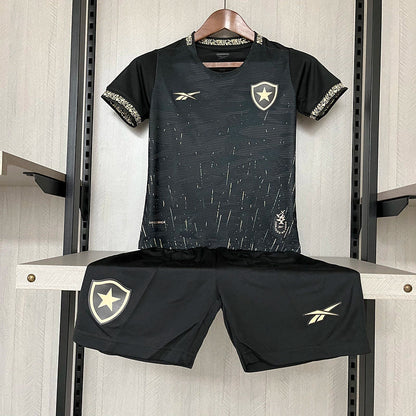 Conjunto Infantil Botafogo Away 24/25 Reebok - Preto e Dourado