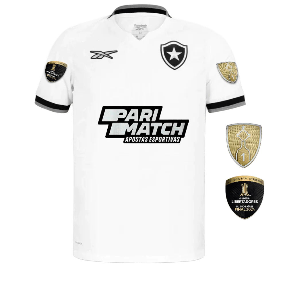 Camisa Botafogo Third III Com Patrocínio e Patch Libertadores 2024/25 - Torcedor Reebok Masculino - Branco