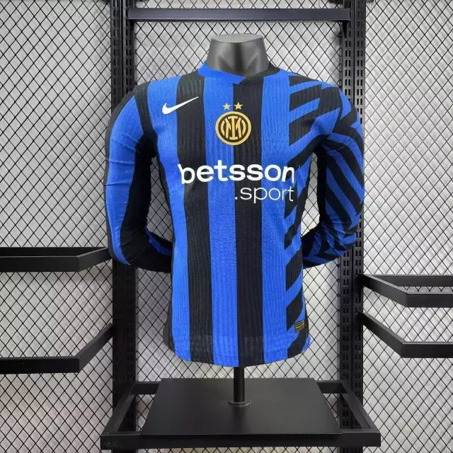 Camisa Inter de Milão 24/25 Home Versão Jogador - Manga Longa - Azul