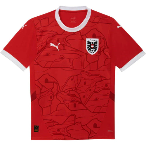 Camisa Áustria Home Eurocopa 24/25 - Torcedor Puma Masculino - Vermelho