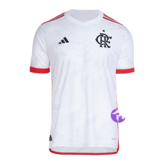 Camisa Flamengo Away 2024 Torcedor Adidas Masculino - Branco e Vermelho