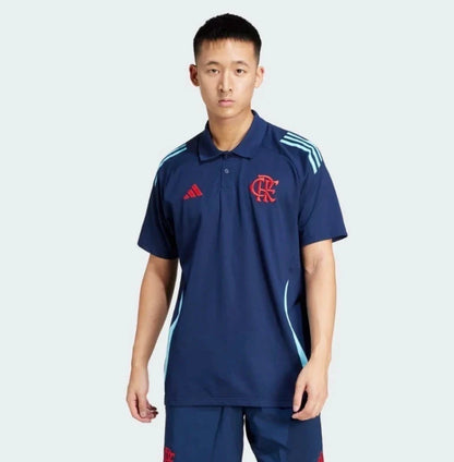 Camisa Flamengo Polo Comissão Técnica 25/26 Adidas - Azul Marinho