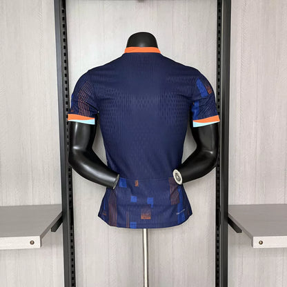 Camisa Holanda Away 24/25 - Jogador Nike Masculino - Azul e Laranja