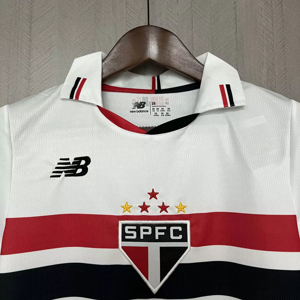 Conjunto Infantil São Paulo Home 2024 - Torcedor New Balance - Branco