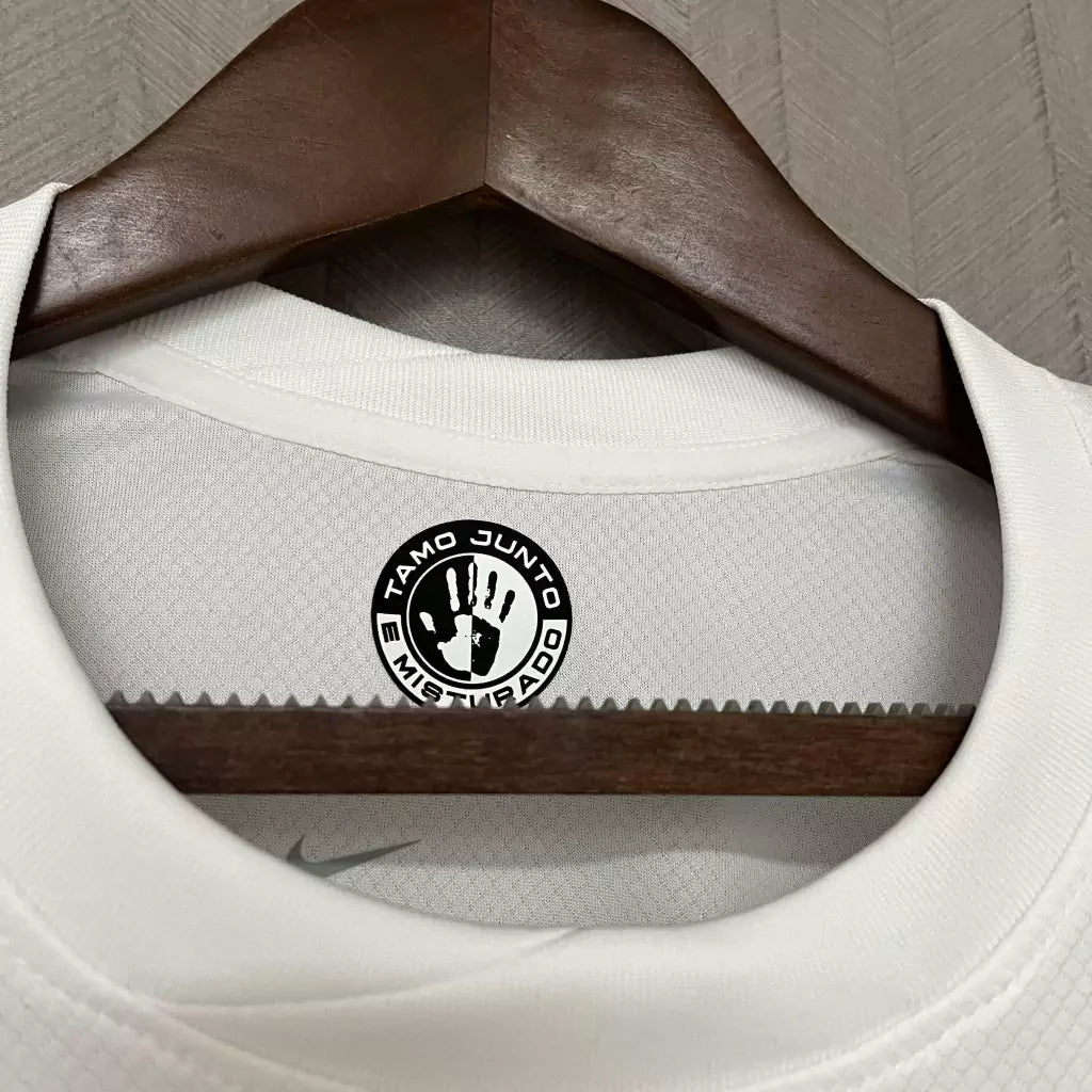 Camisa Timão Home 2024/25 Torcedor Nike Masculino - Branco e Preto