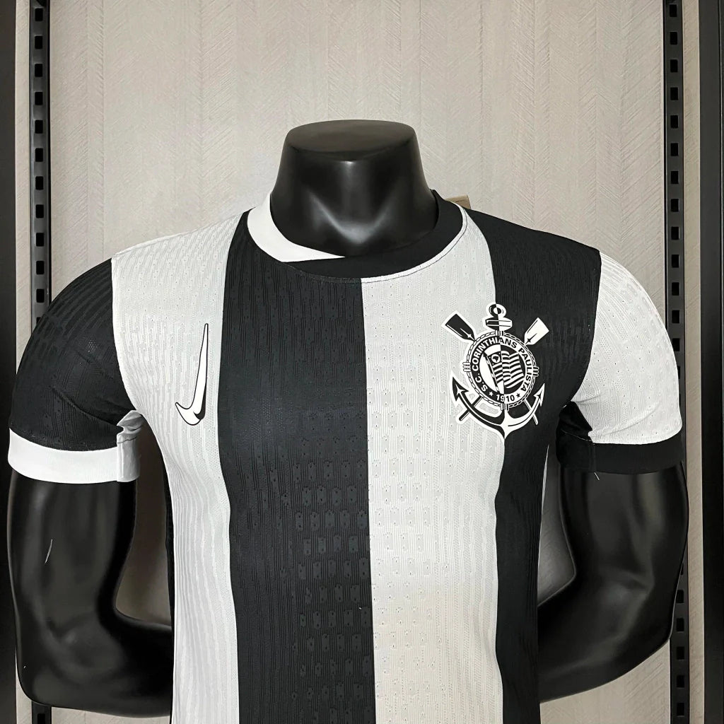 Camisa Timão Third 2024/25 Versão Jogador Nike Masculino - Preto e Branco
