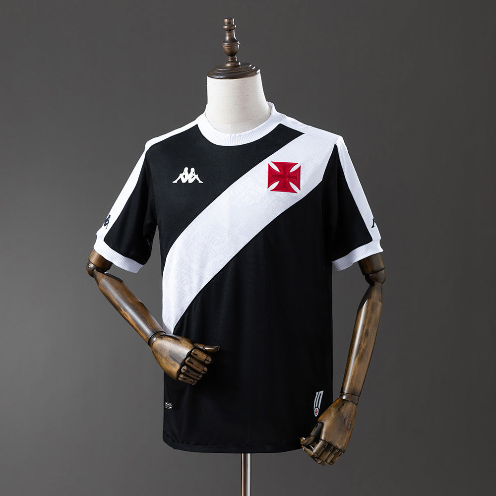 Camisa Vasco da Gama Home 2024/25 - Torcedor Kappa Masculina - Preto e Branco