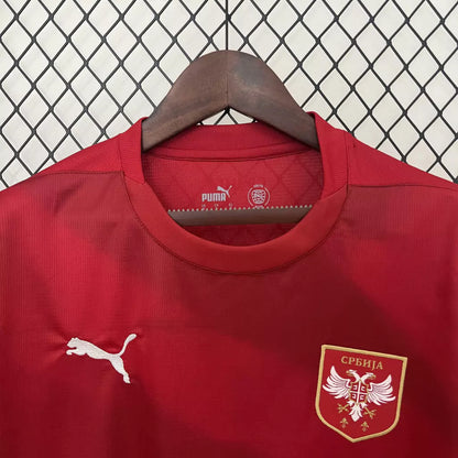 Camisa Sérvia Home Eurocopa 24/25 - Torcedor Puma Masculino - Vermelho