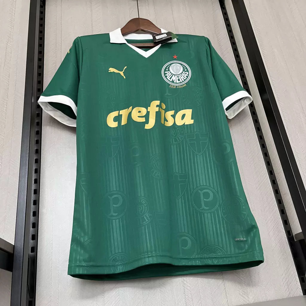 Camisa Palmeiras I Home 2024/25 Torcedor Puma Masculino - Verde e Dourado