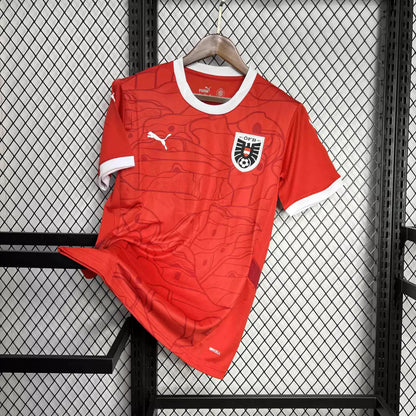 Camisa Áustria Home Eurocopa 24/25 - Torcedor Puma Masculino - Vermelho