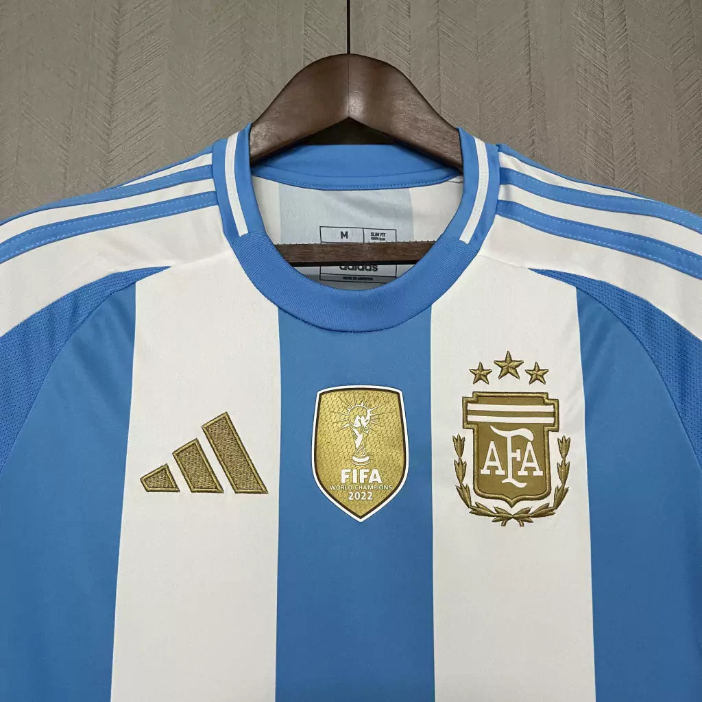Camisa Seleção Argentina Copa América Home 24/25 - Torcedor Adidas Masculino - Azul e Branco