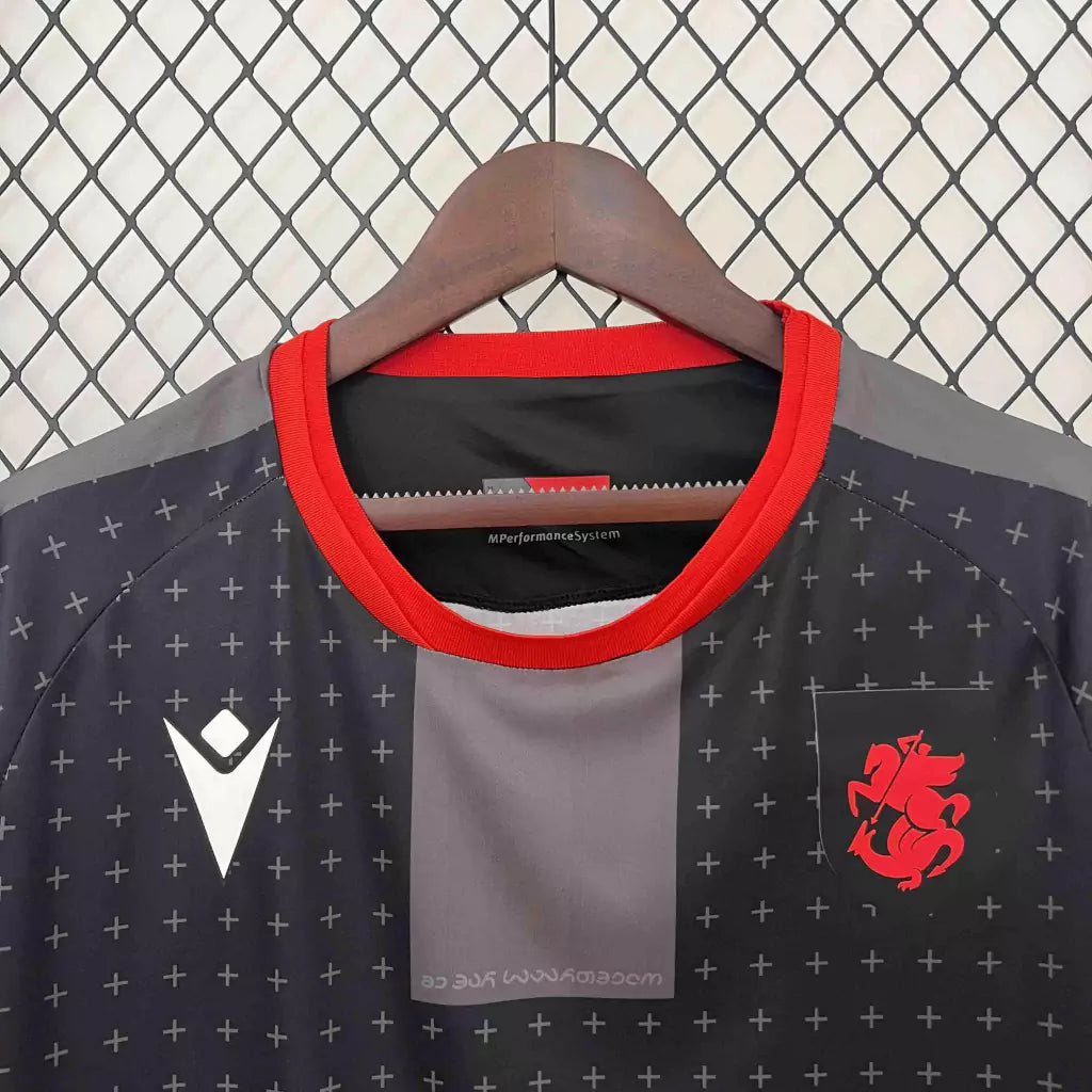 Camisa Geórgia Away Eurocopa 24/25 - Torcedor Macron Masculino - Preto