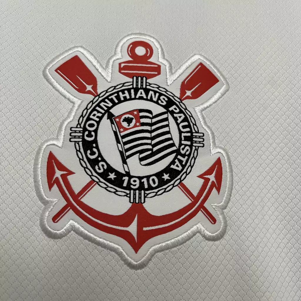 Camisa Timão Home 2024/25 Torcedor Nike Masculino - Branco e Preto
