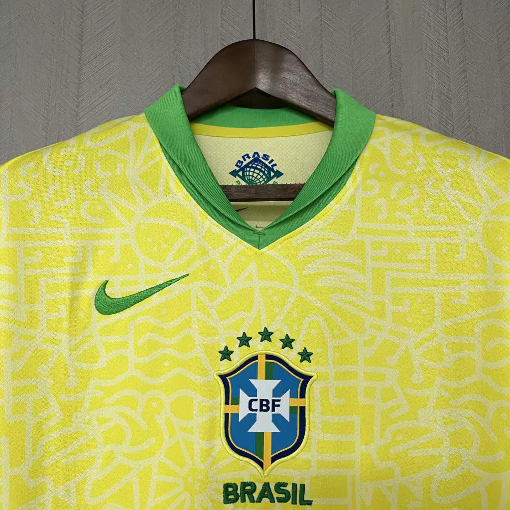 Camisa Seleção Brasileira I Home 24/25 - Torcedor Nike Masculina - Amarelo