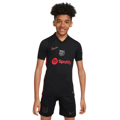 Conjunto Infantil Barcelona Away 24/25 Nike - Preto