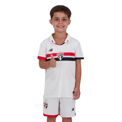 Conjunto Infantil São Paulo Home 2024 - Torcedor New Balance - Branco