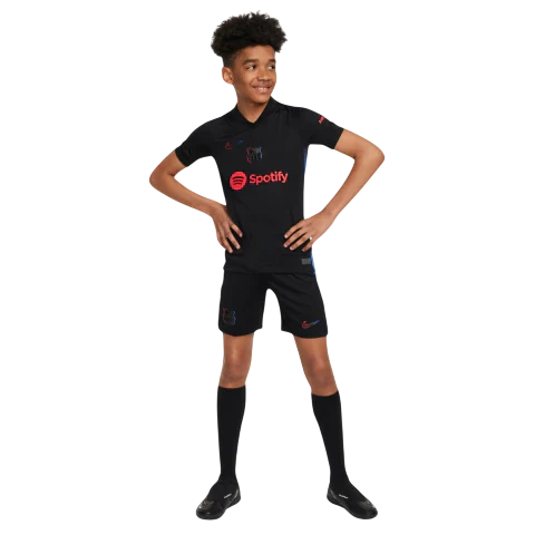 Conjunto Infantil Barcelona Away 24/25 Nike - Preto